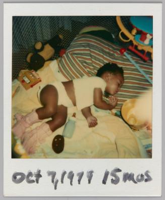 Erayn asleep in her play pen, Oct. 7, 1979
