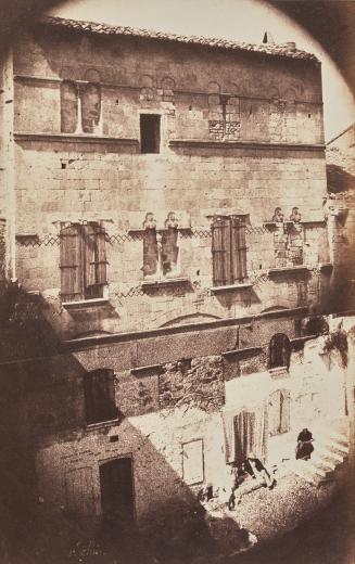 Façade of a Romanesque house in Saint-Gilles du Gard.