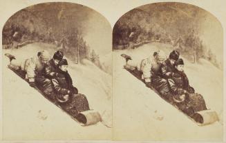 Tobogganing scene [posed by Robert Summerhayes and Notman Studio assistants]