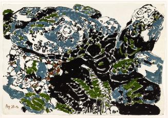 Ferns (recto); Water and Falling Over a Rock Face (verso)