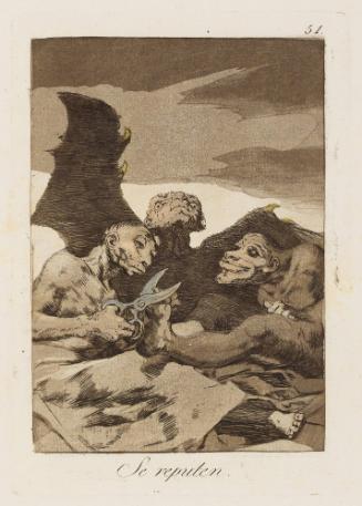 They spruce themselves up   Plate 51 from "Los Caprichos"