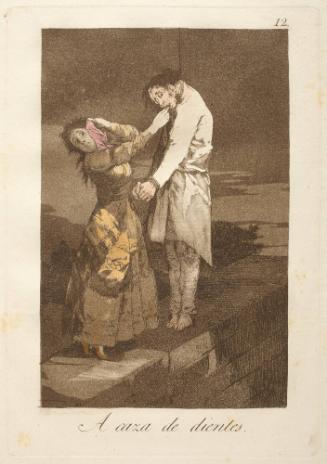 Out hunting for teeth   Plate 12 from "Los Caprichos"