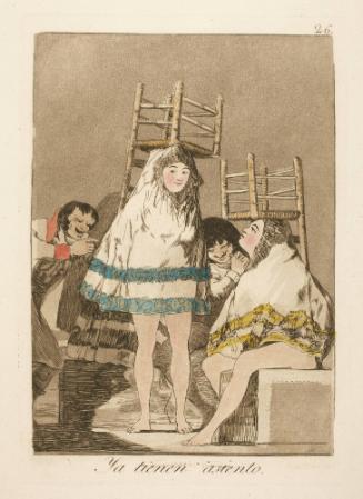 They've already got a seat   Plate 26 from "Los Caprichos"