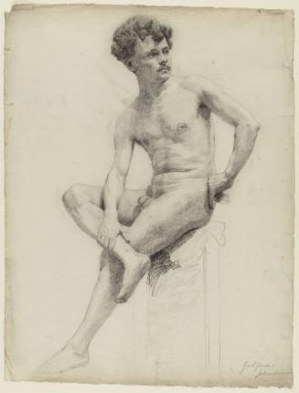 Seated Male, Julian Academy (recto); Standing Female and Group of Males (verso)