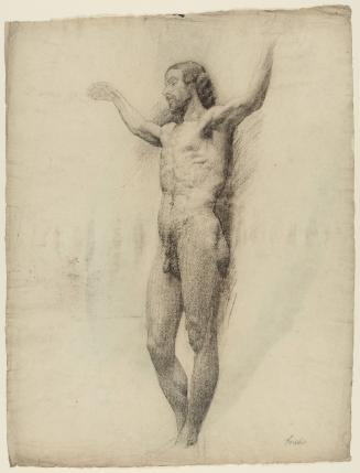 Standing Male, Arms Cruciform (recto); Studies of Arms (verso)