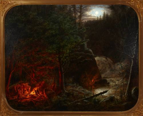 Sportsmen at Jacques Cartier Falls