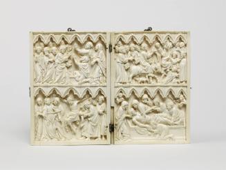 Diptych: The Raising of Lazarus and The Crucifixion, and The Entry into Jerusalem and The Entombment