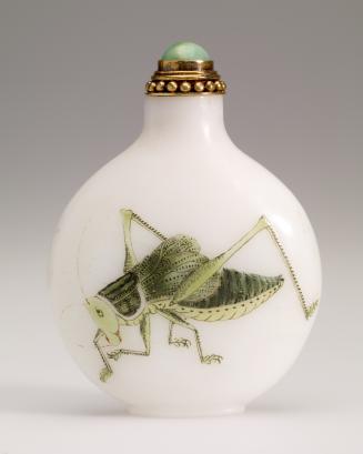 Snuff Bottle, with enamelled cricket