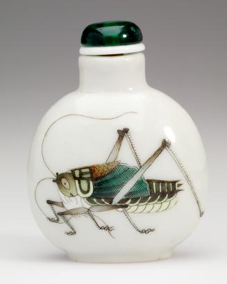 Snuff Bottle, with enamelled cricket