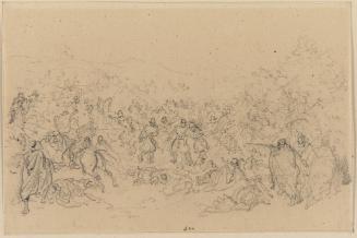 Battle scene, the battle of Alma, in Crimea, in 1855