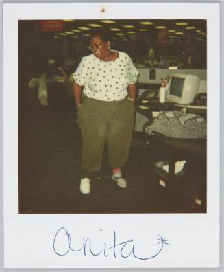 Anita [Women wearing bowling shoes posing smiling with hands in pocket]