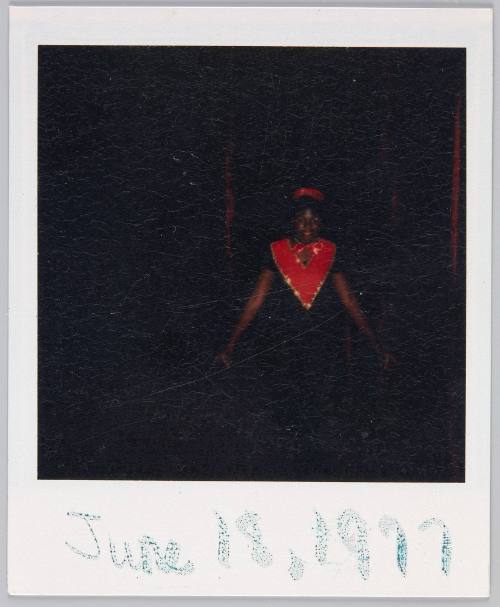 June 18,1977 [Little girl in costume and red bowtie posing]