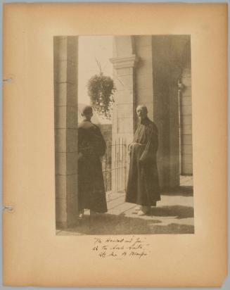 Mr. Hoswell and "Joe" at the Scala Santa, Ste. Anne de Beaupré. Page 7 of Ste Anne de Beaupré; from collection of Canadian albums compiled by Edith S. Watson, 1890s-1930s