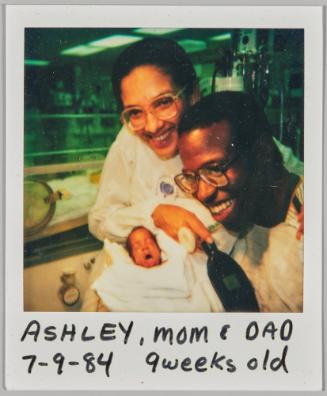 Ashley, Mom & Dad, 7-9-94, 9 weeks old
