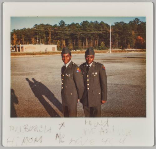 Hi Mom Love You [Two young men in military uniforms]

