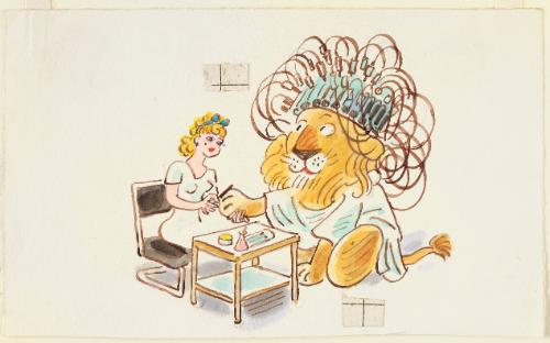 Louie the Lion Gets a Permanent, Illustration for The Animals' Conference