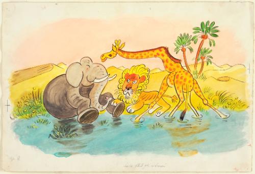 Meeting of Oscar the Elephant, Louie the Lion  Page 8 from The Animals' Conference