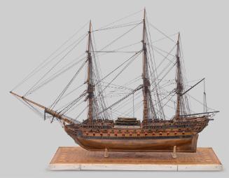 Boxwood and Fruitwood Model of a 84 Gun Ship with Coppered Hull