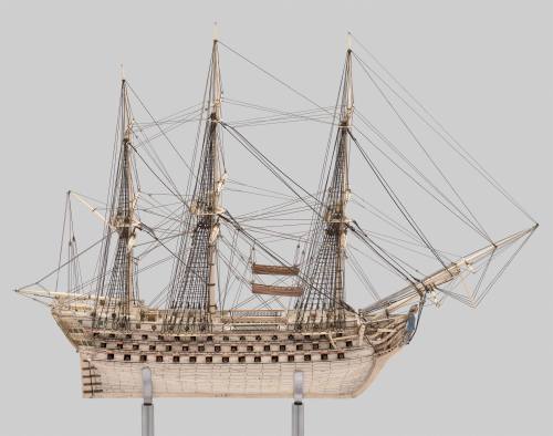 Large Bone Ship Model of a First Rate Ship of the Line