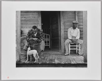 Negro and Houses - Men on Porch with Dog