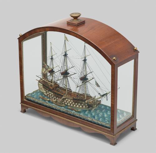 Three-decker 100 Gun Warship with Admiral's Barge, Prisoner of War Model