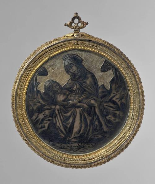 Roundel: The Lamentation (recto); The Martyrdom of St. Sebastian (verso)