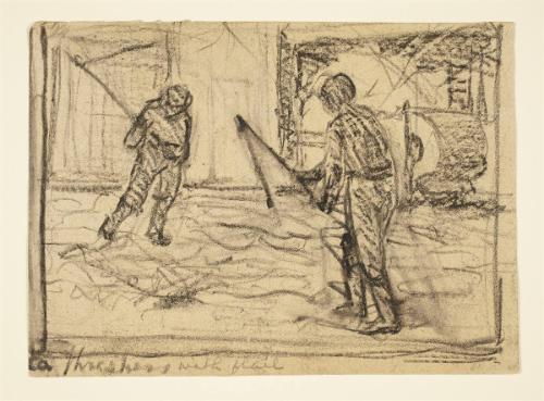 Threshing with Flail (recto);Threshing with Flail (verso)