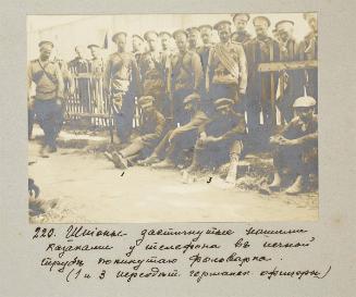 Spies captured by our Cossacks by the phone hidden inside the chimeney of abandoned farm. ( 1 and 3 are german officers in disguise )