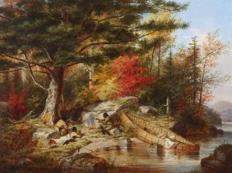 Indian Encampment Beside a Lake