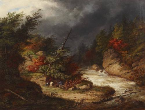 Gathering Storm - Three Indians and Dog