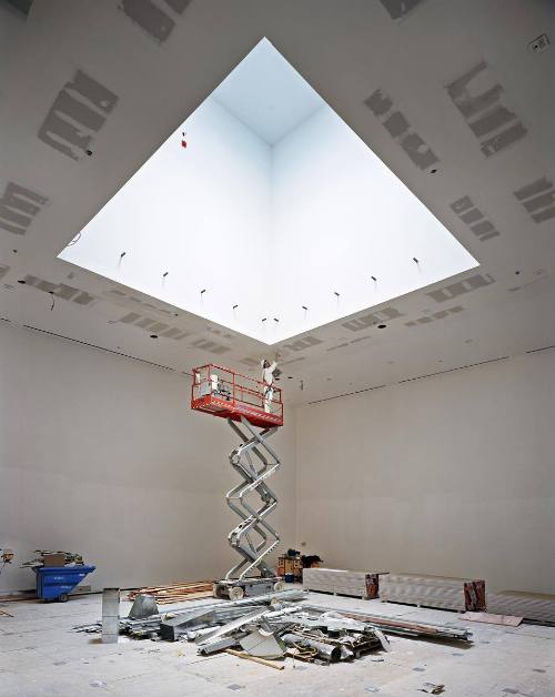 Carol and Morton Rapp Gallery; In progress, preparation of gallery space