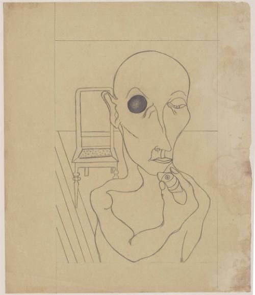 Mann mit  entferntem Auge