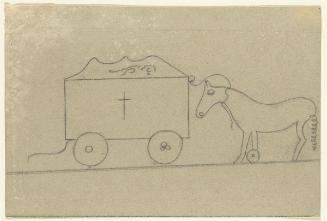 Totenwagen und Pferd