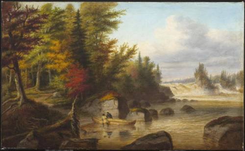 Indians at Portage near the Falls of the St. Maurice River at Grand'Mère
