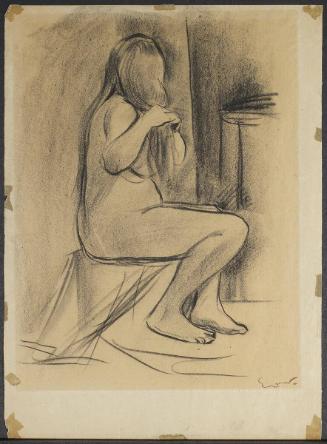 Seated Nude Combing Hair