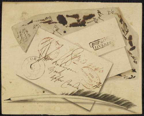 Trompe L'Oeil Letter to Mrs. Robinson, York, Upper Canada