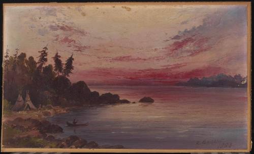 Untitled [Native Encampment at Sunset]
