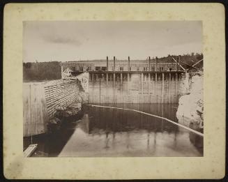 [Laurentians, Quebec: Building pulp and paper mill, first level of windows]