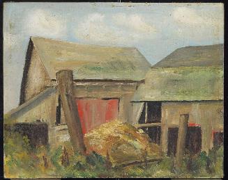 Untitled [Farm Buildings and Hay Stack]