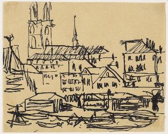 Zurich Cathedral seen from the River Limmat