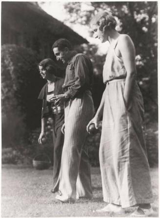 Walter Trier Playing Boules with Wife, Helene, and Daughter, Gretl