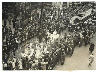 "Lady Godiva" in Communists' May Day March, London, 1937