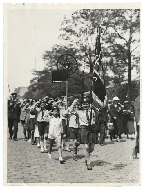 Popular Front Parading at  "Mur Des Federes", Paris, 1936