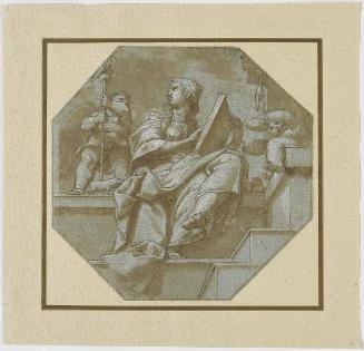 Justice with Two Putti in an Octagon