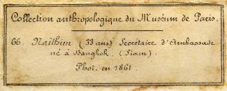 66. Naïlbim (33 years old) Embassy secretary born in Bangkok (Siam, now Thailand)