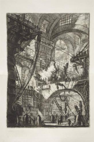 A Perspective of Arches, with a Smoking Fire in the Centre