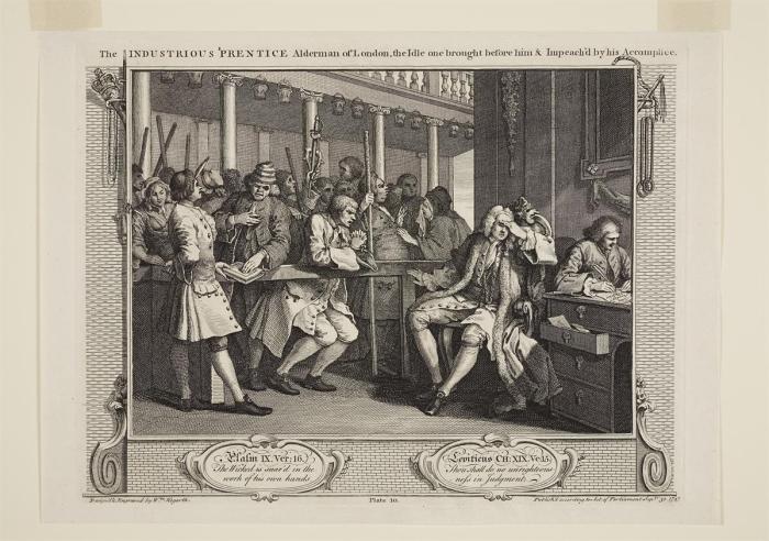 The Industrious 'Prentice Alderman of London, the Idle one brought before him and Impeached by his Accomplice