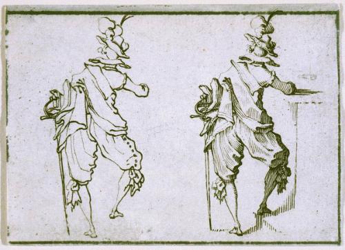 L'homme vu de dos avec une grande épée from "The Capricci"