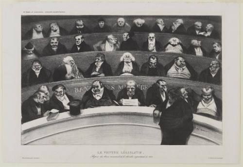 LE VENTRE LEGISLATIF. Aspect des bancs ministériels de la chambre improstituée de 1834