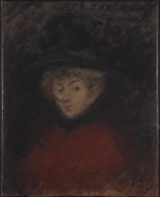 Dame au corsage rouge